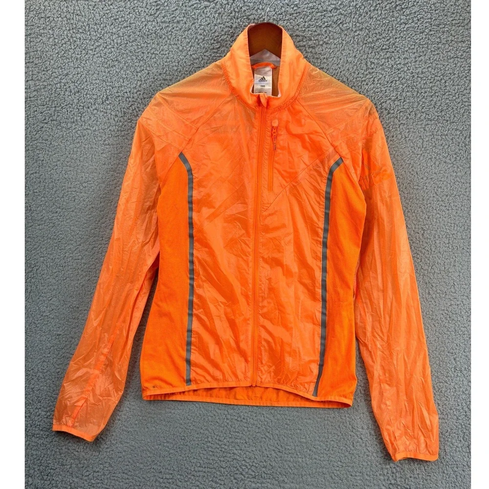 Adidas Adizero Pack It Running Windbreaker Jacket Mens M Orange Reflective